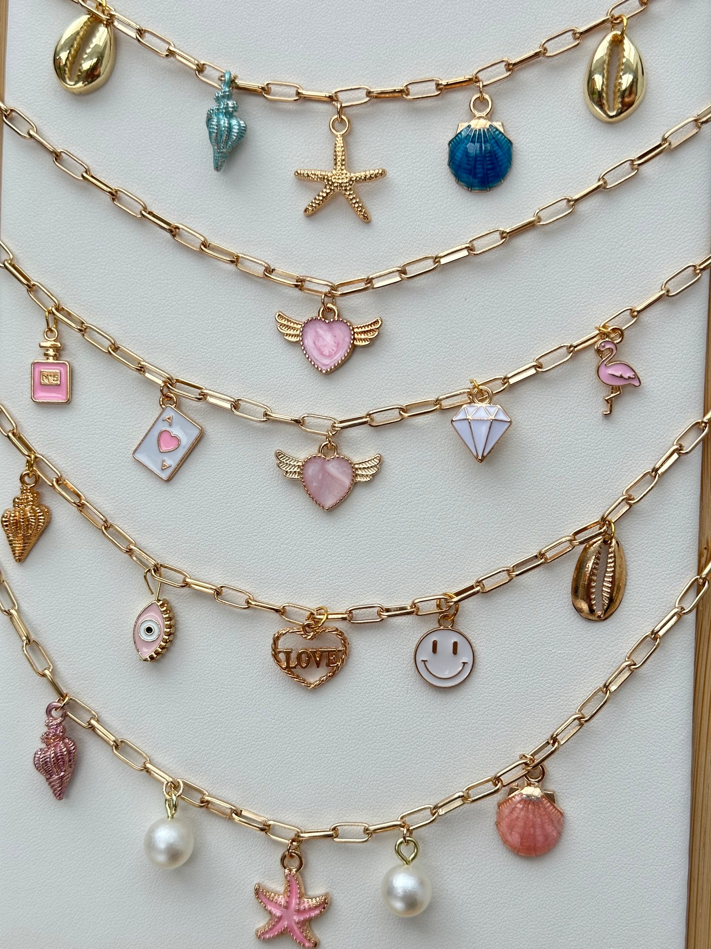 Gold-Custom charm necklace🫶🏼